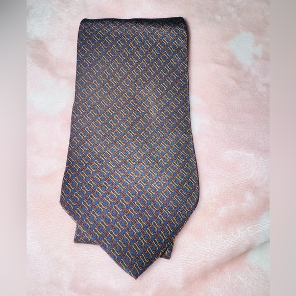YSL Yves Saint Laurent silk Brown Tie Made in Italy - Picture 3 of 7